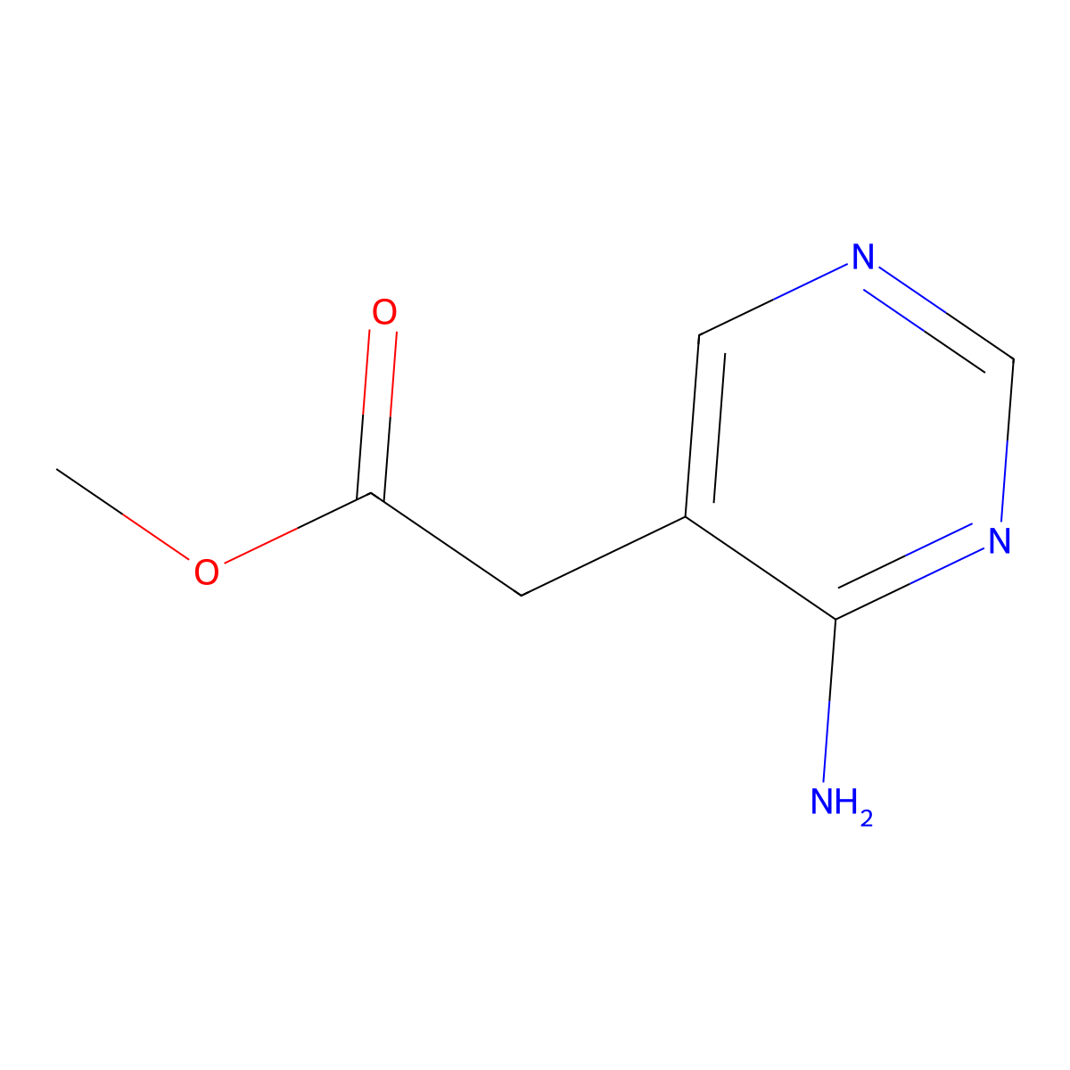 Methyl 2-(4-aminopyrimidin-5-yl)acetate molecular structure, CAS 1782271-75-3