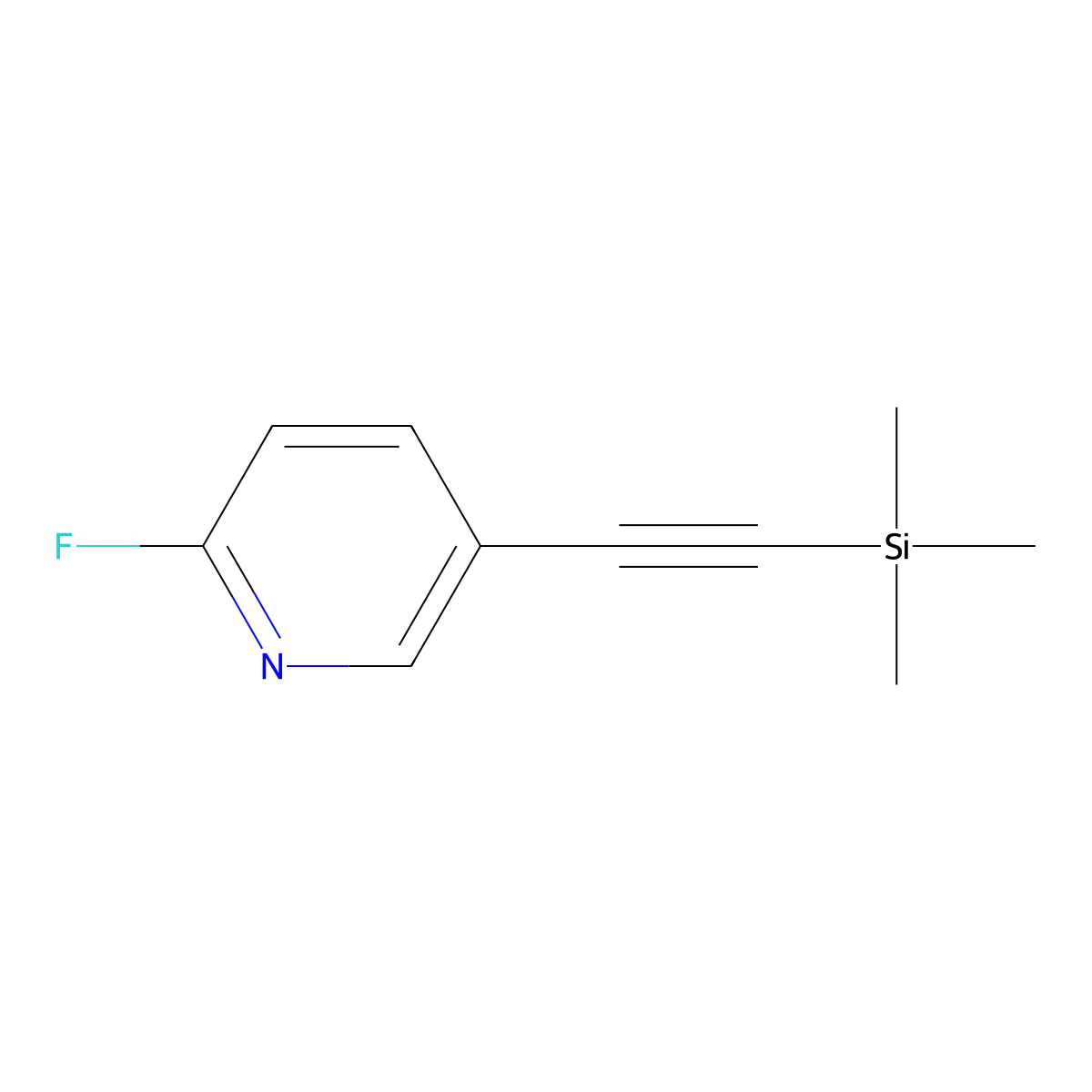 2-Fluoro-5-((trimethylsilyl)ethynyl)pyridine molecular structure, CAS 1782279-22-4