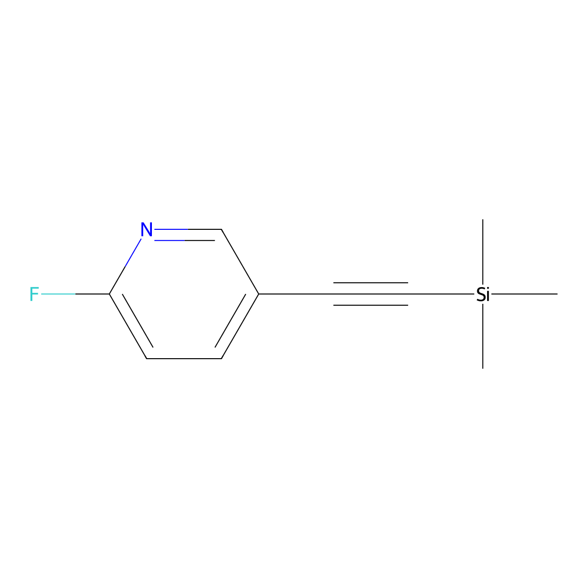 2-Fluoro-5-((trimethylsilyl)ethynyl)pyridine molecular structure, CAS 1782279-22-4
