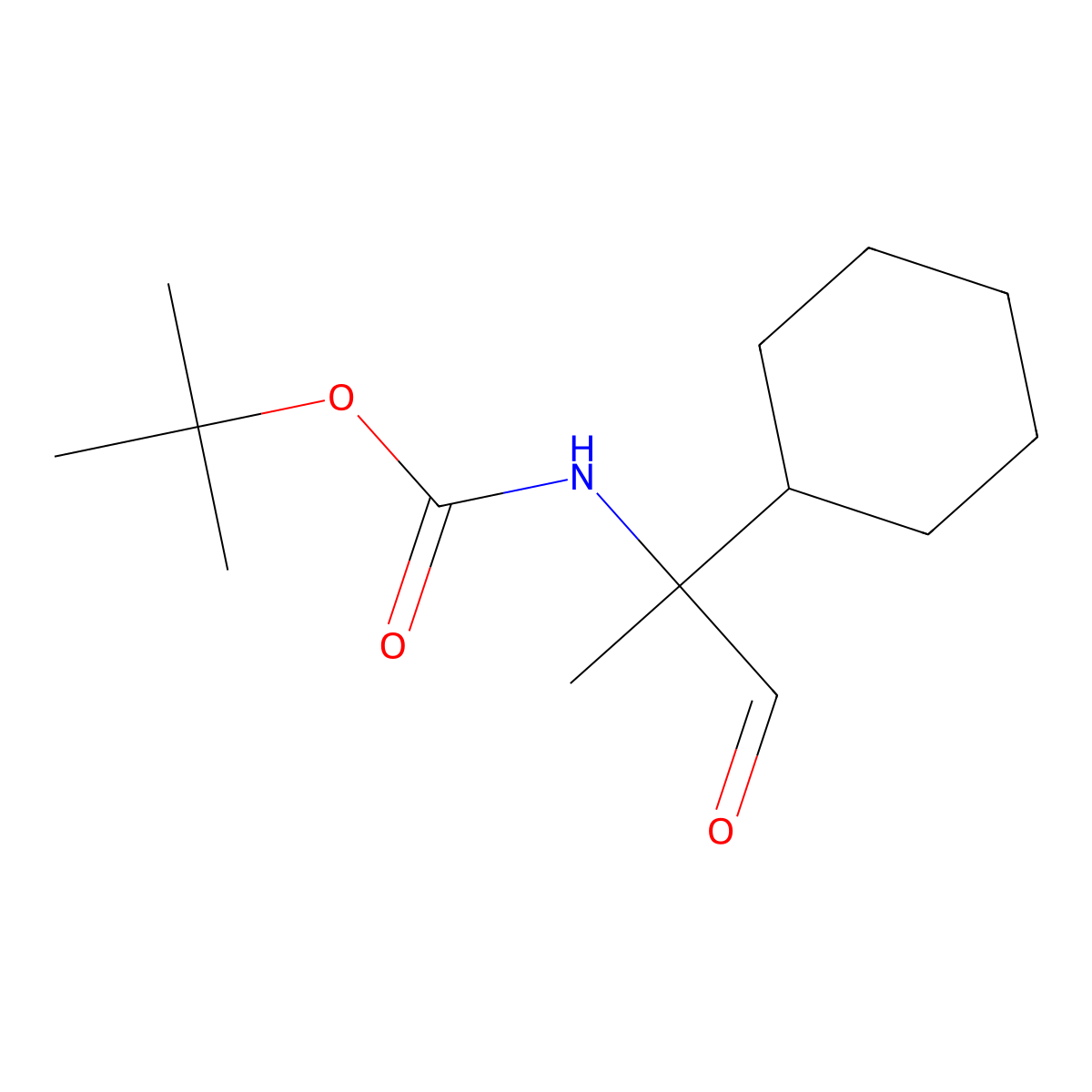 tert-butyl N-(2-cyclohexyl-1-oxopropan-2-yl)carbamate molecular structure, CAS 1782286-89-8