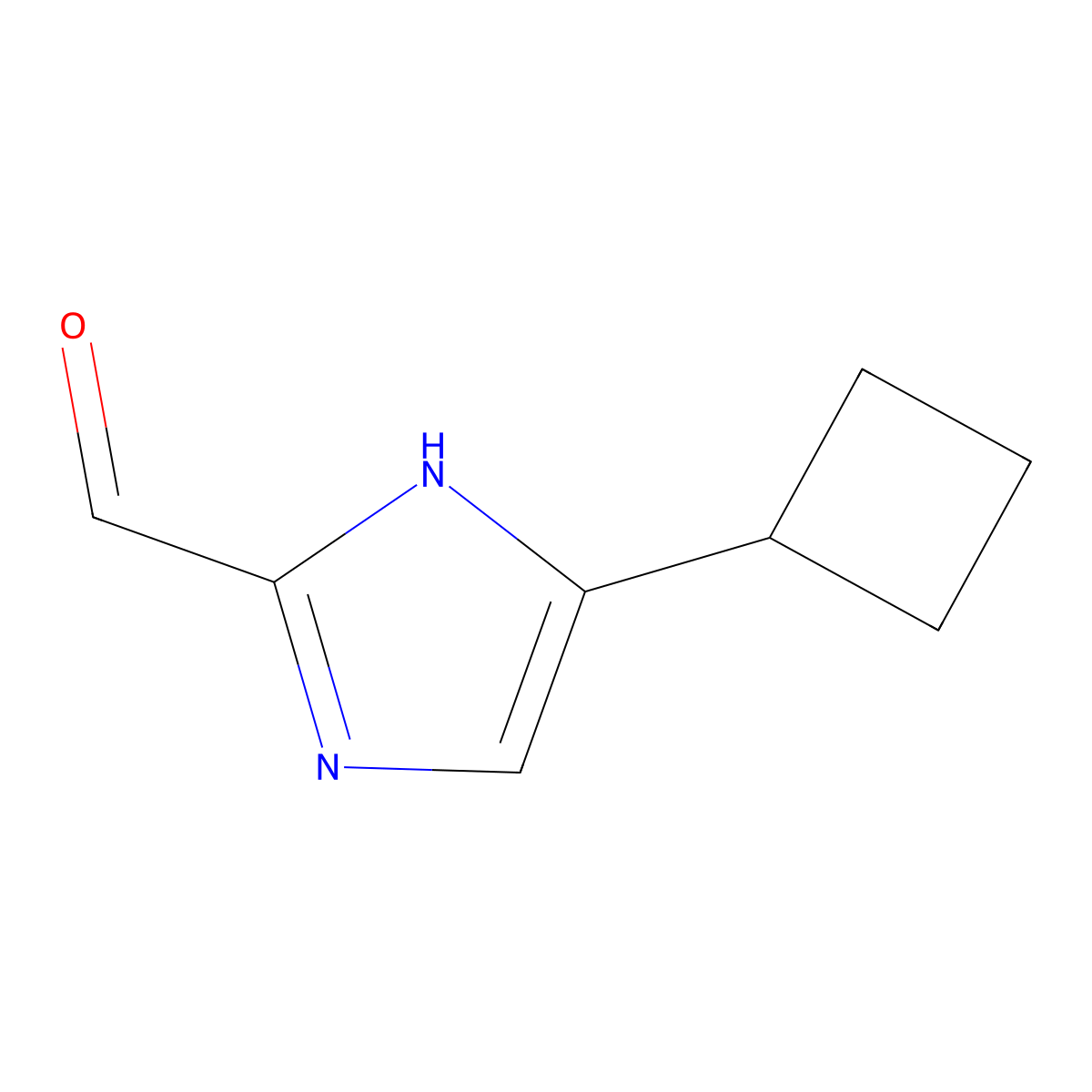 4-cyclobutyl-1H-imidazole-2-carbaldehyde molecular structure, CAS 1782289-30-8