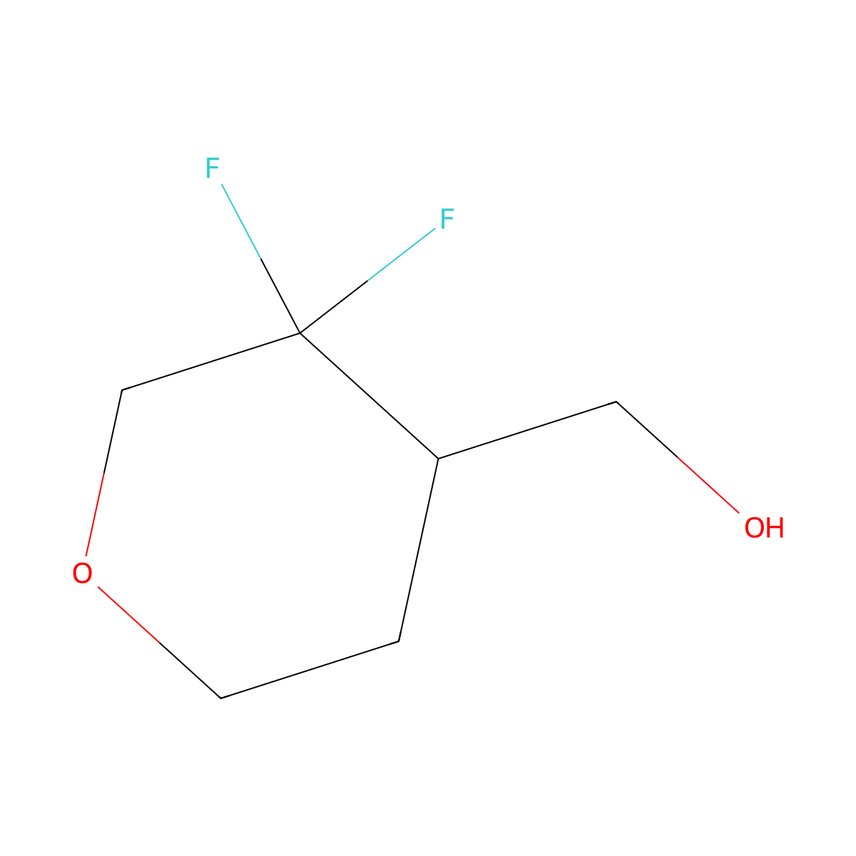(3,3-Difluorooxan-4-yl)methanol molecular structure, CAS 1782291-14-8