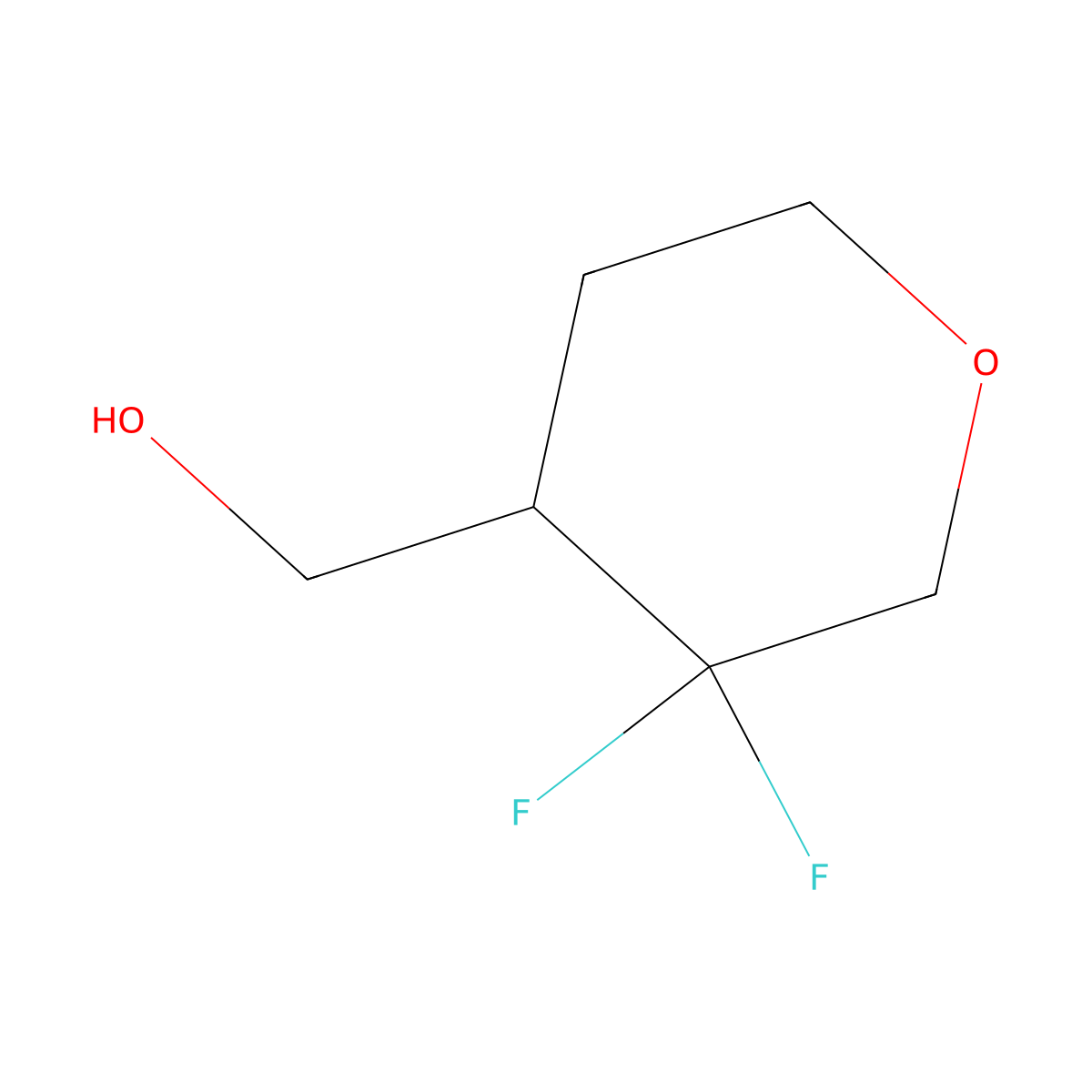 (3,3-Difluorooxan-4-yl)methanol molecular structure, CAS 1782291-14-8