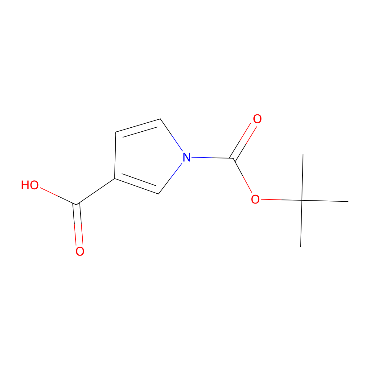 1-(Tert-butoxycarbonyl)-1H-pyrrole-3-carboxylic acid molecular structure, CAS 1782292-37-8