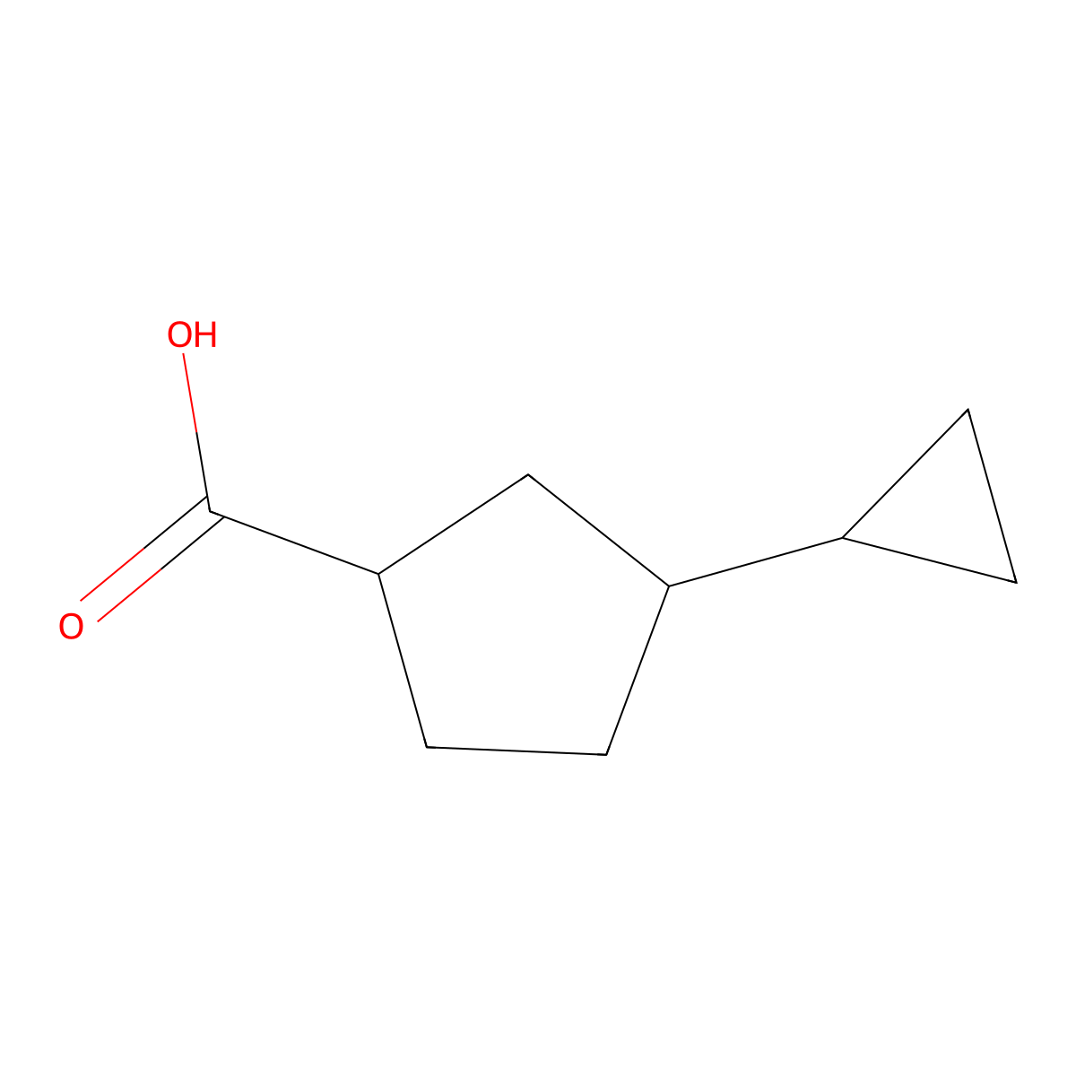 3-Cyclopropylcyclopentane-1-carboxylic acid molecular structure, CAS 1782293-96-2