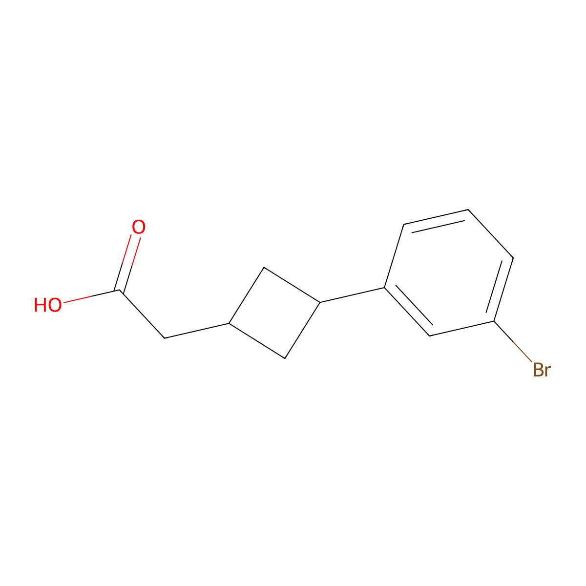 2-(3-(3-Bromophenyl)cyclobutyl)acetic acid molecular structure, CAS 1782294-56-7