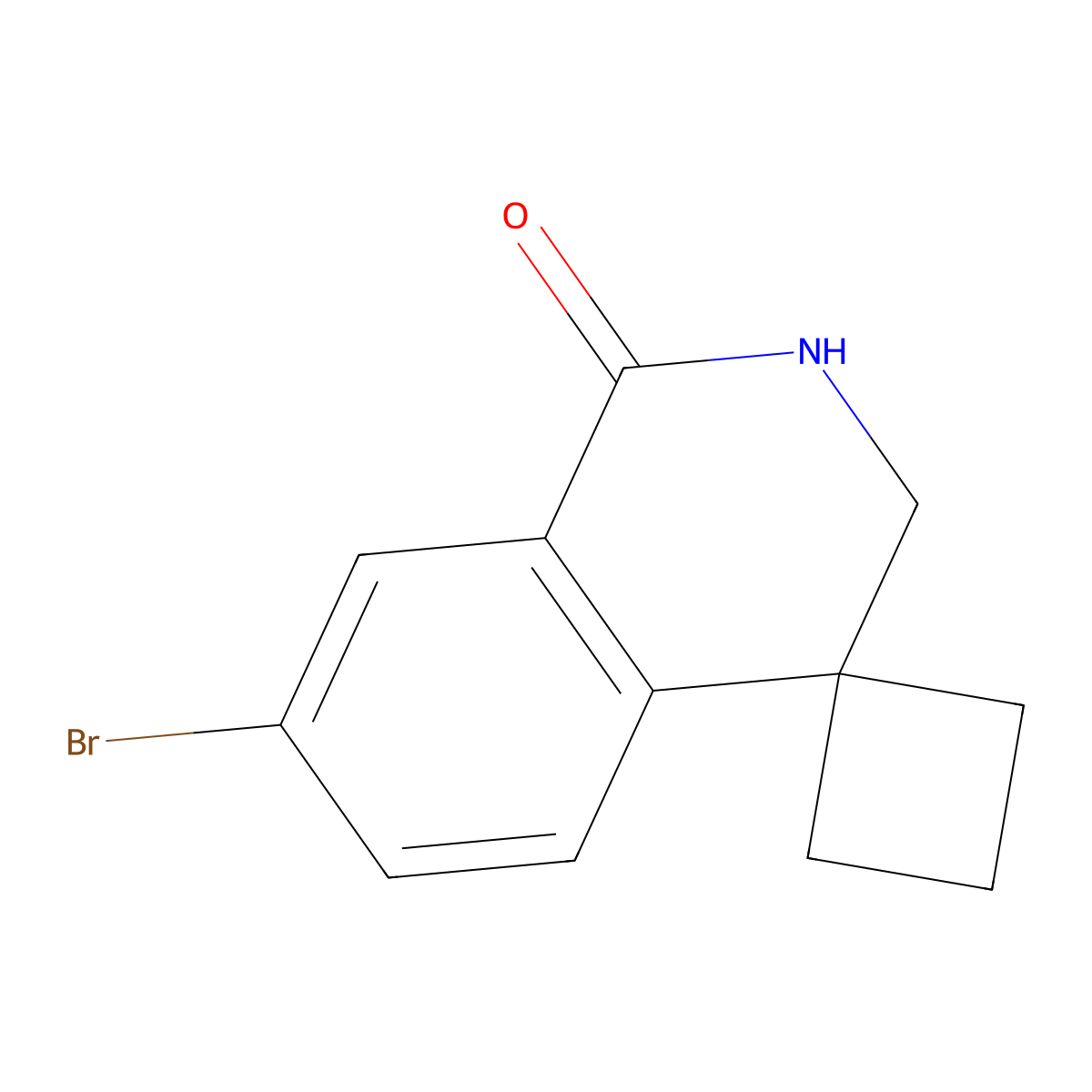 7'-bromo-2',3'-dihydro-1'H-spiro[cyclobutane-1,4'-isoquinolin]-1'-one molecular structure, CAS 1782294-70-5
