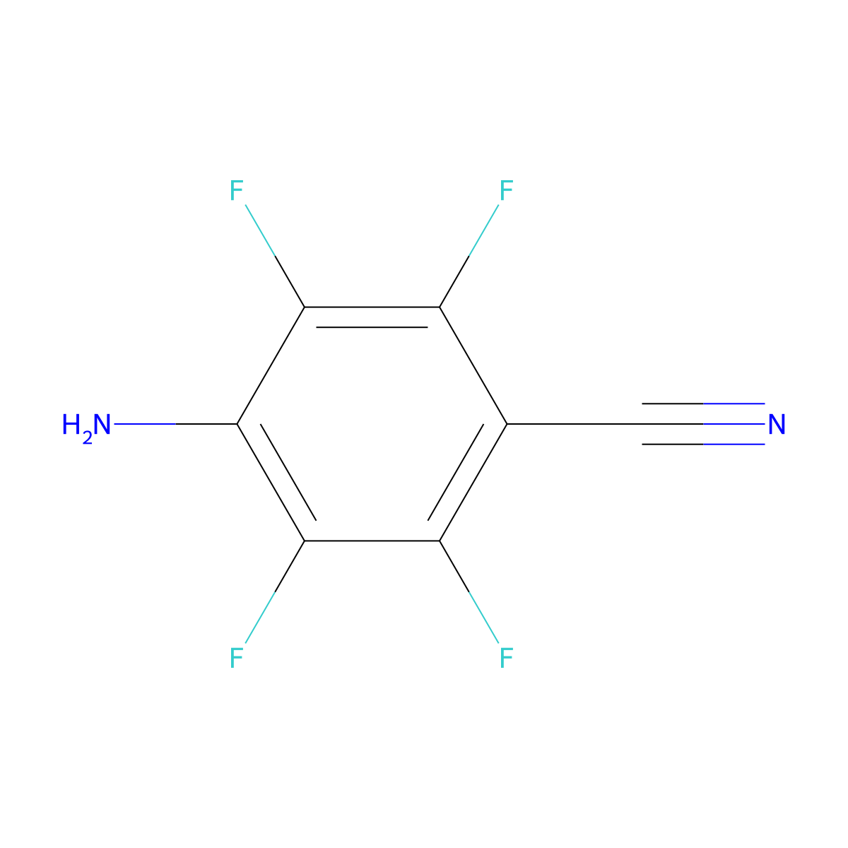 4-Amino-2,3,5,6-tetrafluorobenzonitrile molecular structure, CAS 17823-38-0