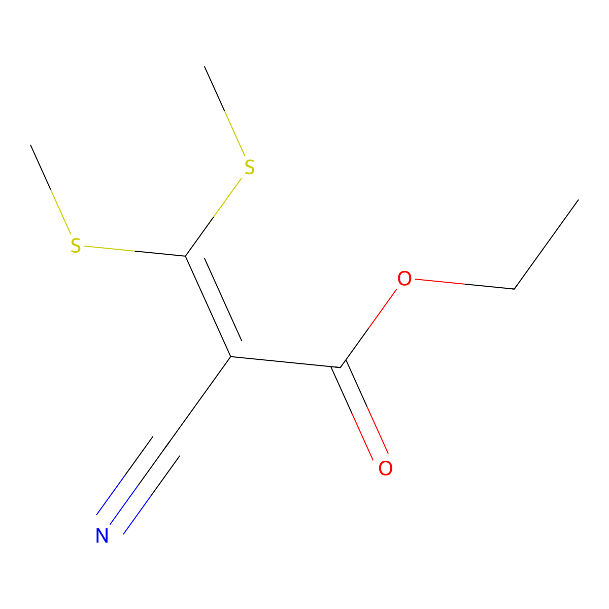 Ethyl 3,3-Bis(methylthio)-2-cyanoacrylate molecular structure, CAS 17823-58-4