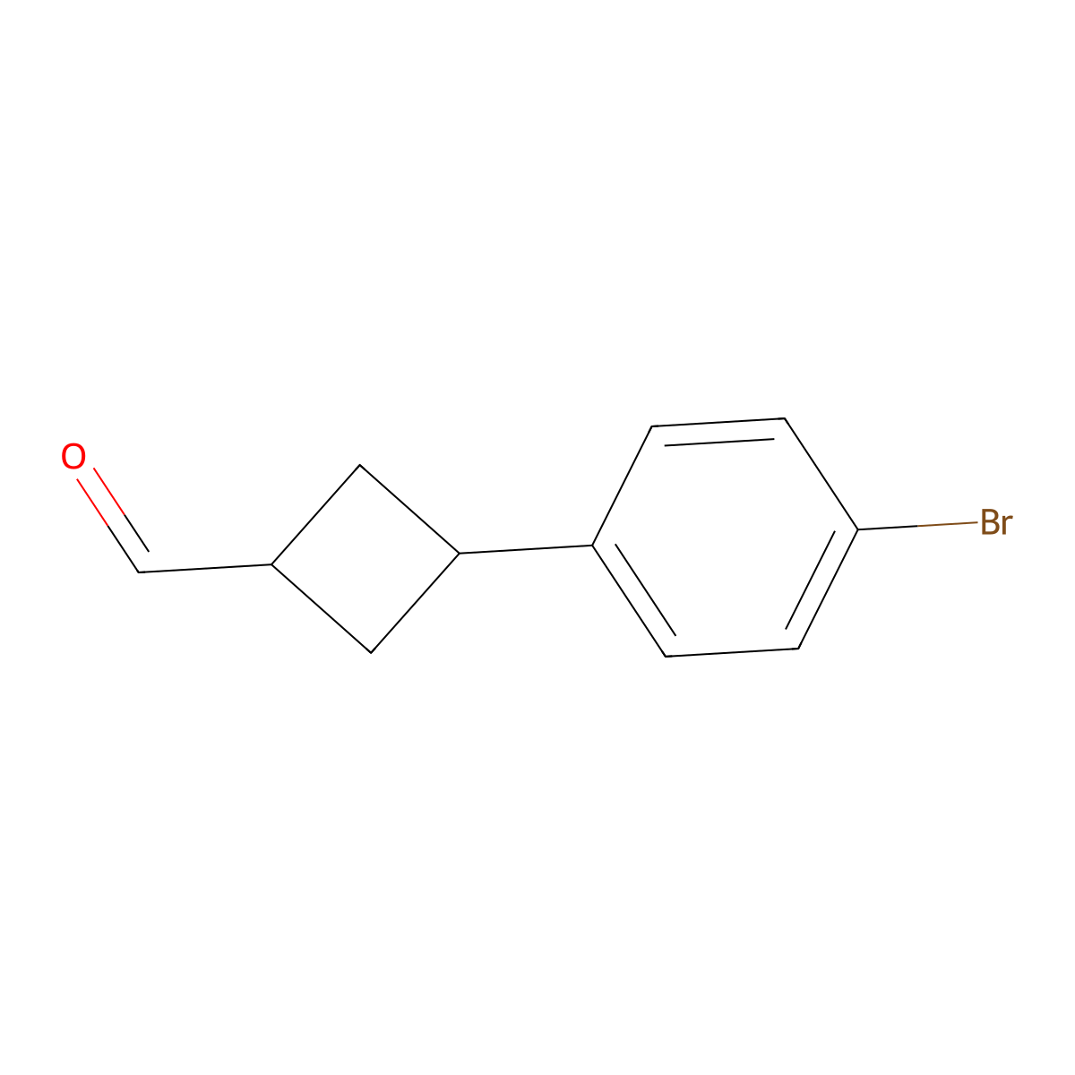 3-(4-Bromo-phenyl)-trans-cyclobutanecarbaldehyde molecular structure, CAS 1782303-62-1