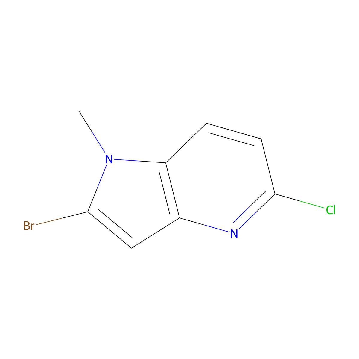 2-bromo-5-chloro-1-methyl-1H-pyrrolo[3,2-b]pyridine molecular structure, CAS 1782305-23-0