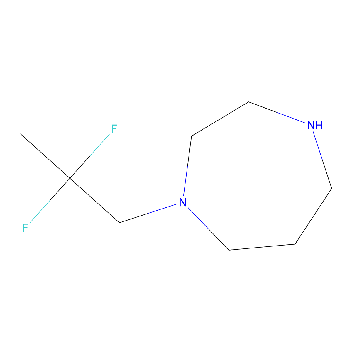 1-(2,2-Difluoro-propyl)-[1,4]diazepane molecular structure, CAS 1782306-19-7
