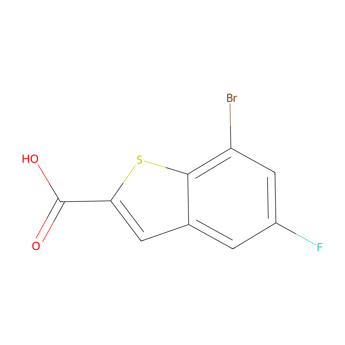 7-Bromo-5-fluorobenzo[b]thiophene-2-carboxylic acid molecular structure, CAS 1782307-35-0