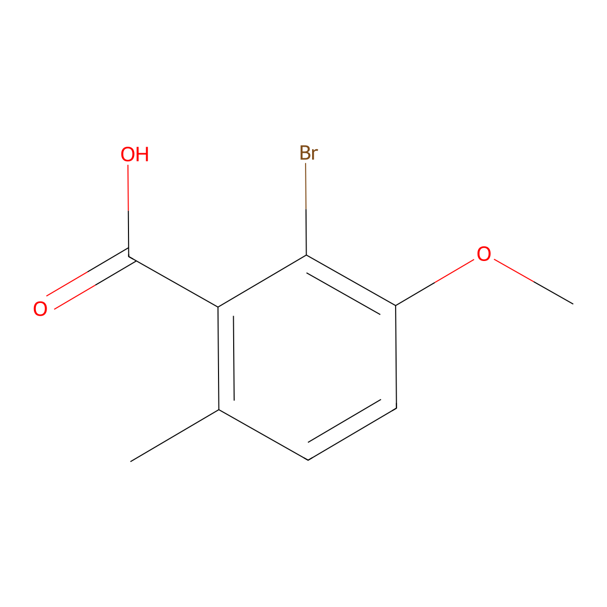 2-Bromo-3-methoxy-6-methylbenzoic acid molecular structure, CAS 1782310-16-0