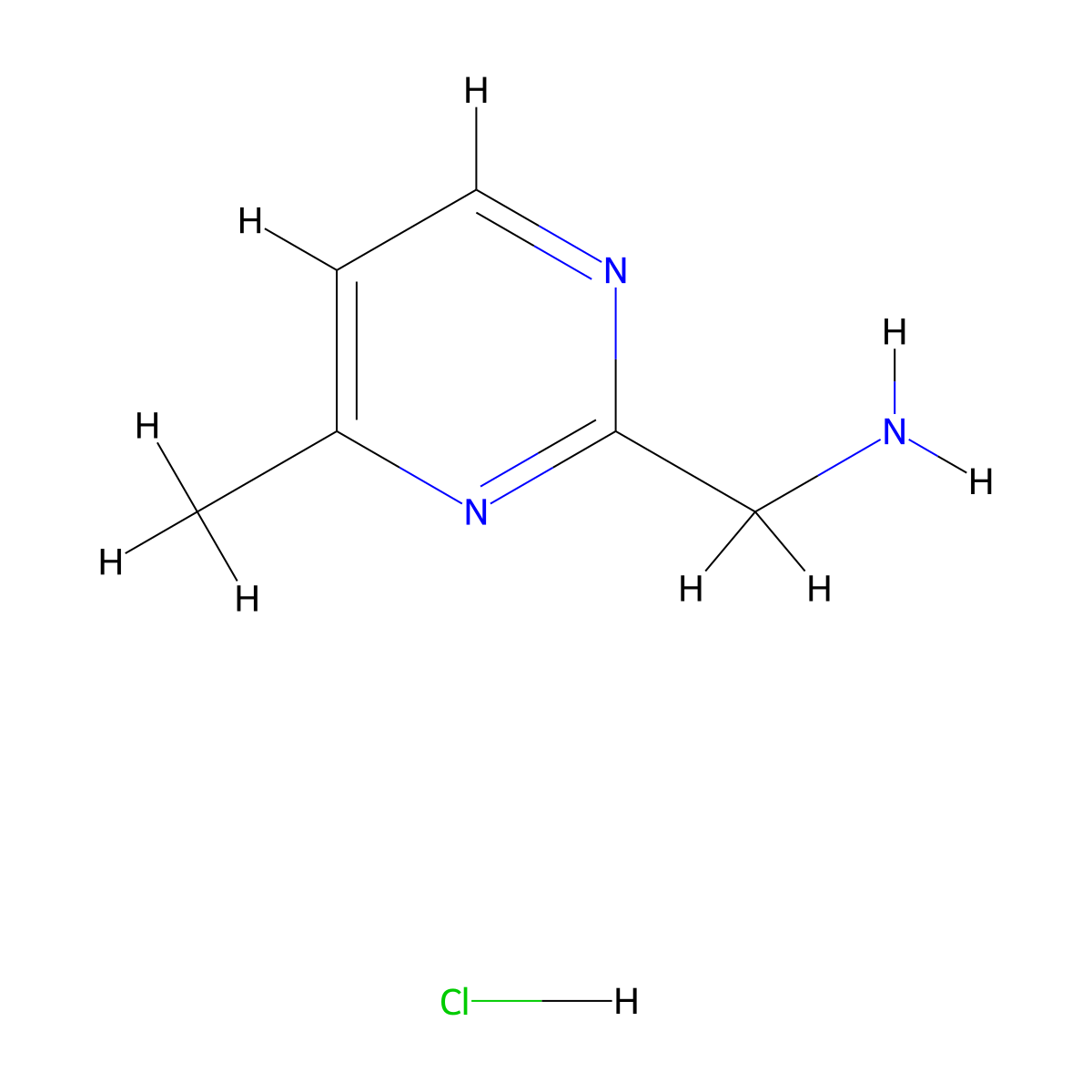 (4-Methylpyrimidin-2-yl)methanamine hydrochloride molecular structure, CAS 1782311-16-3