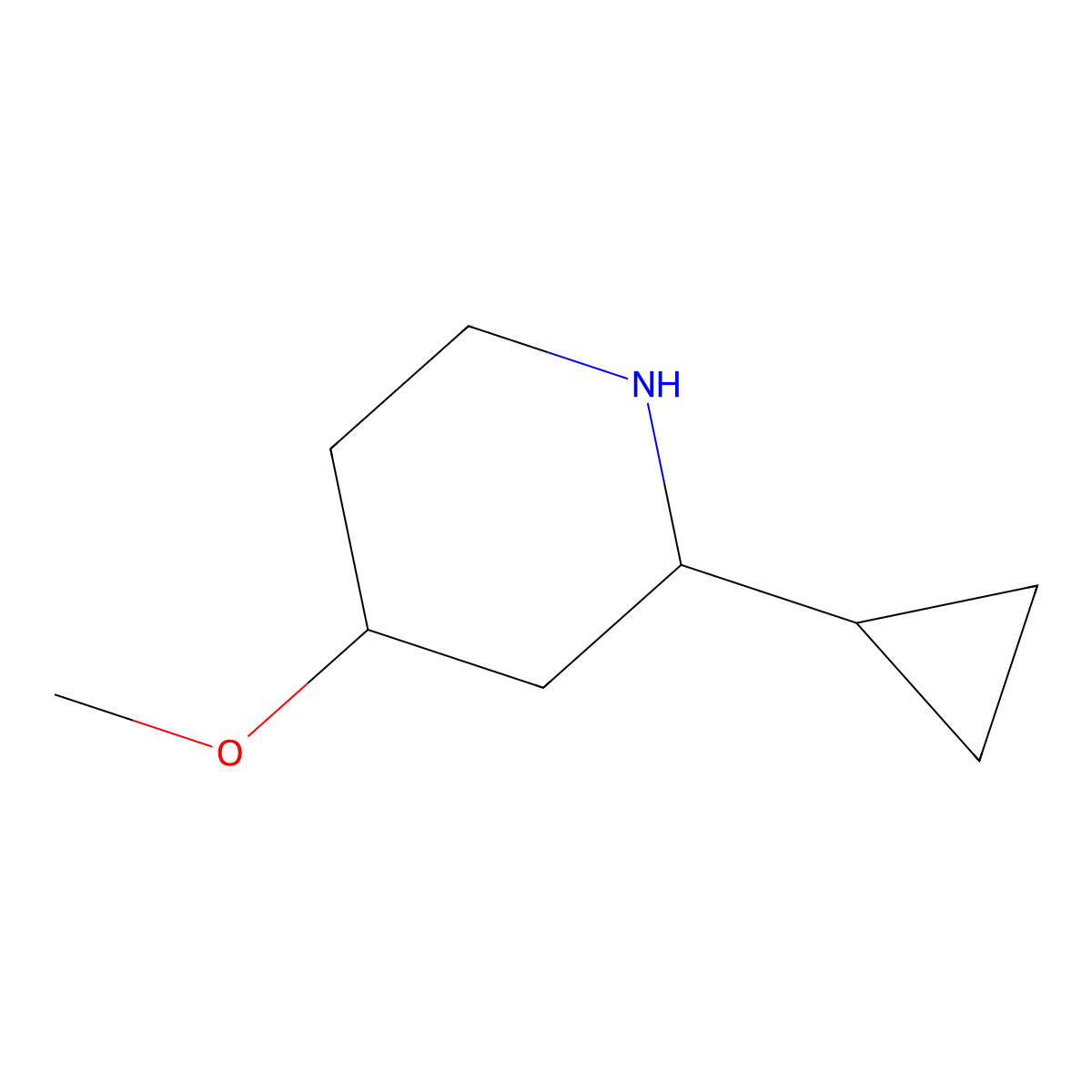 2-Cyclopropyl-4-methoxypiperidine molecular structure, CAS 1782312-68-8