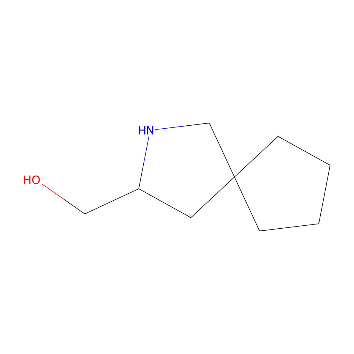 {2-Azaspiro[4.4]nonan-3-yl}methanol molecular structure, CAS 1782312-87-1