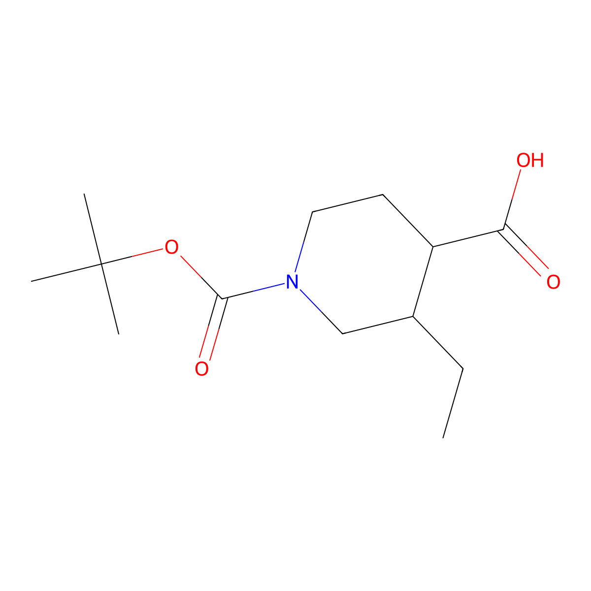 1-[(Tert-butoxy)carbonyl]-3-ethylpiperidine-4-carboxylic acid molecular structure, CAS 1782314-13-9