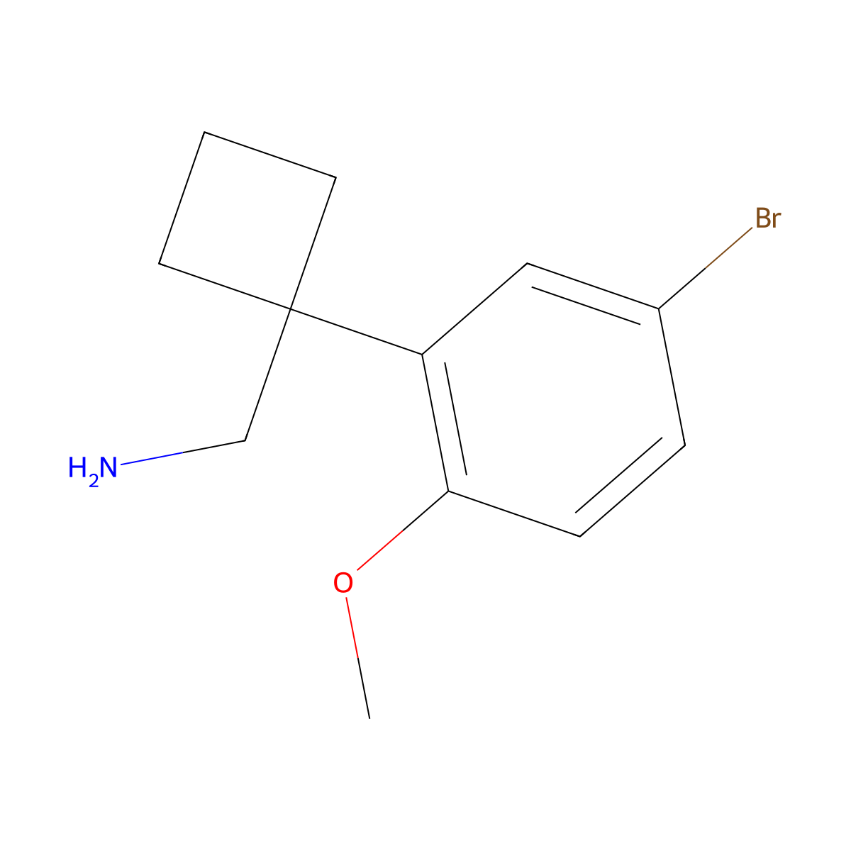 1-(5-Bromo-2-methoxyphenyl)cyclobutanemethanamine molecular structure, CAS 1782315-77-8