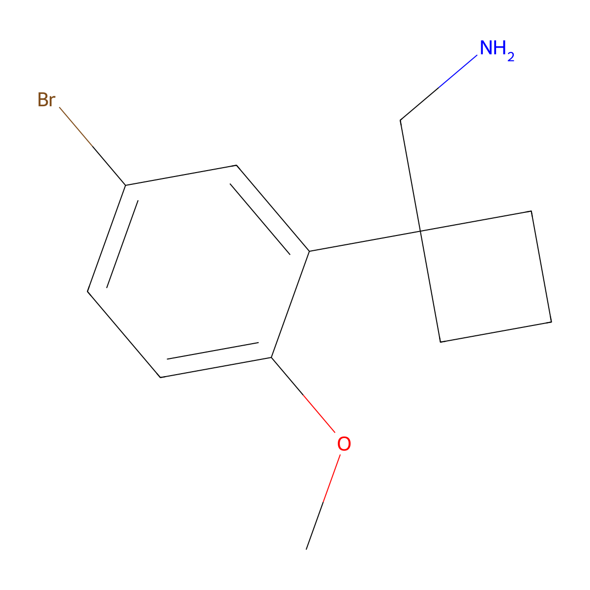 1-(5-Bromo-2-methoxyphenyl)cyclobutanemethanamine molecular structure, CAS 1782315-77-8