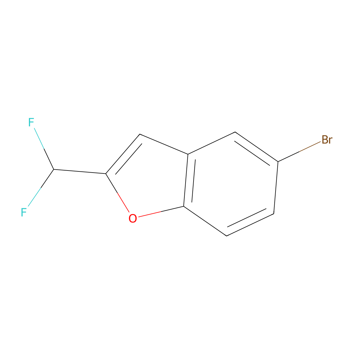5-Bromo-2-(difluoromethyl)-1-benzofuran molecular structure, CAS 1782324-26-8