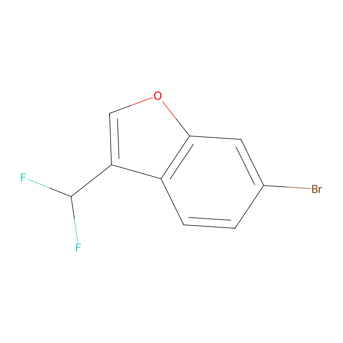 6-Bromo-3-(difluoromethyl)benzofuran molecular structure, CAS 1782324-33-7
