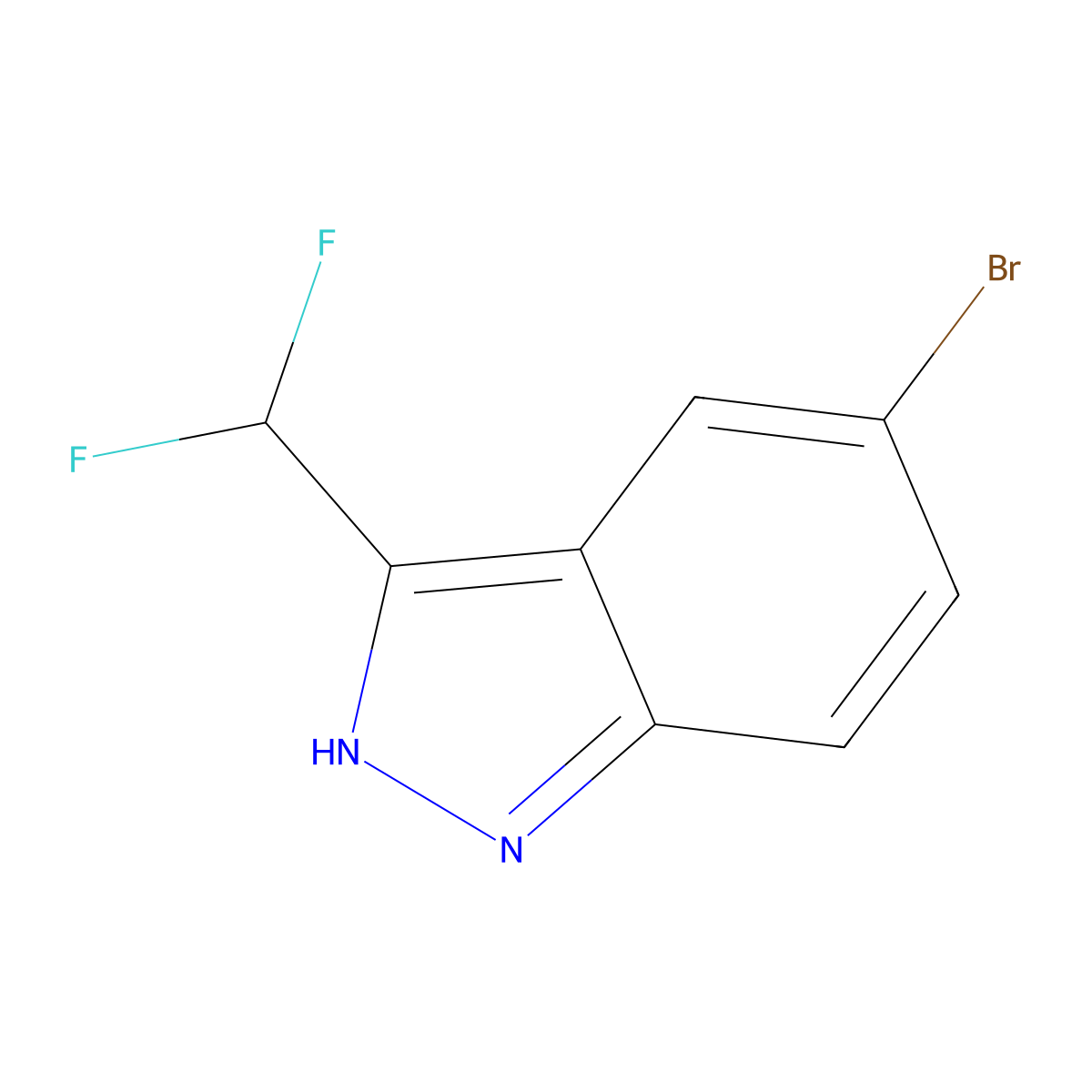 5-Bromo-3-(difluoromethyl)-1H-indazole molecular structure, CAS 1782324-44-0