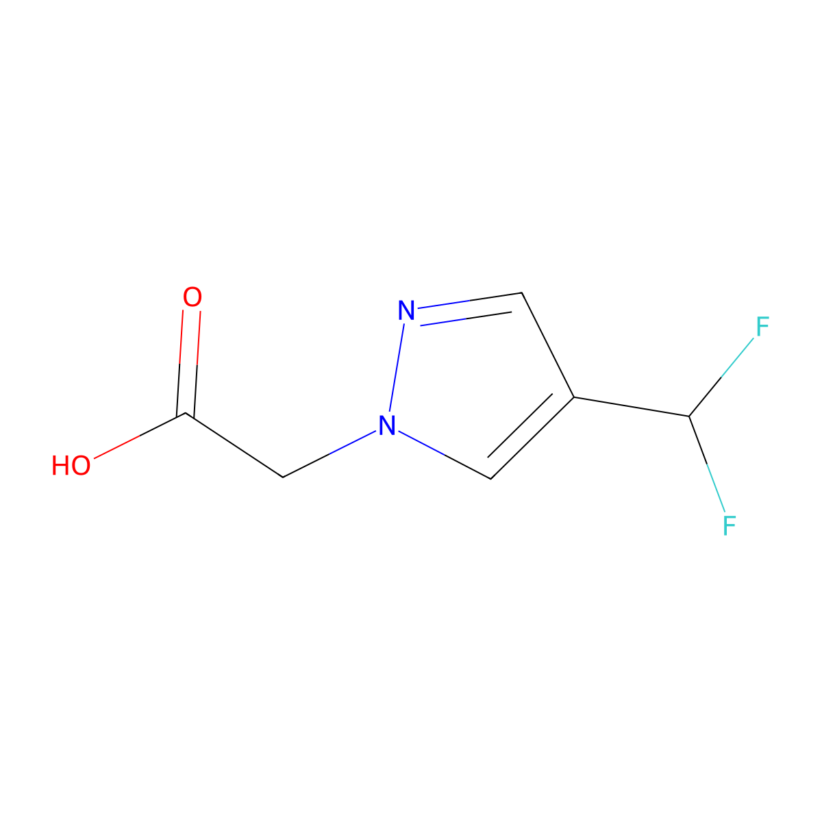 2-[4-(difluoromethyl)-1H-pyrazol-1-yl]acetic acid molecular structure, CAS 1782326-60-6