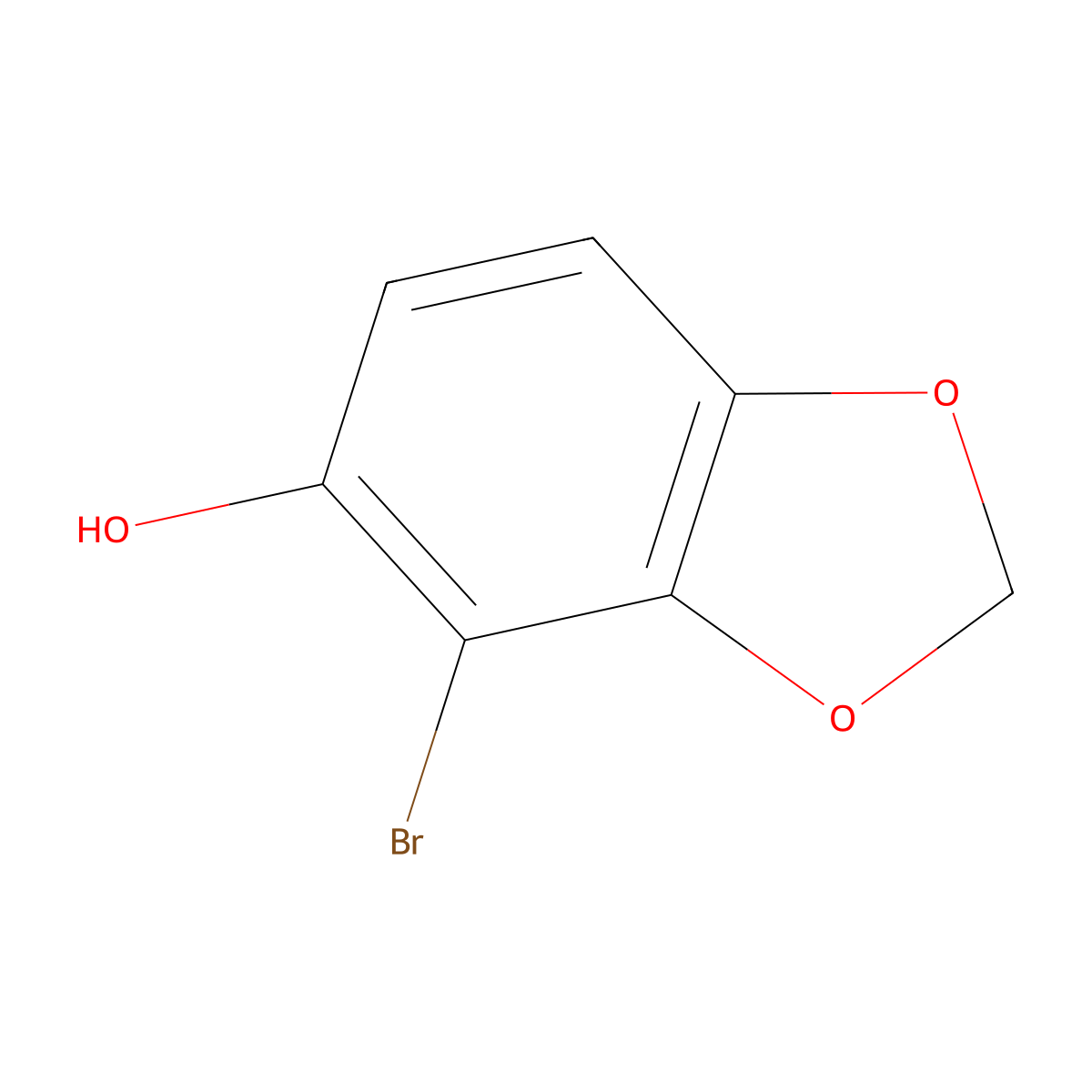 4-Bromobenzo[d][1,3]dioxol-5-ol molecular structure, CAS 1782326-64-0