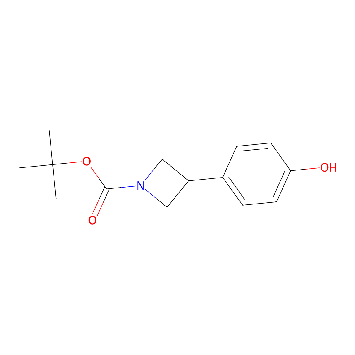 Tert-butyl 3-(4-hydroxyphenyl)azetidine-1-carboxylate molecular structure, CAS 1782327-13-2