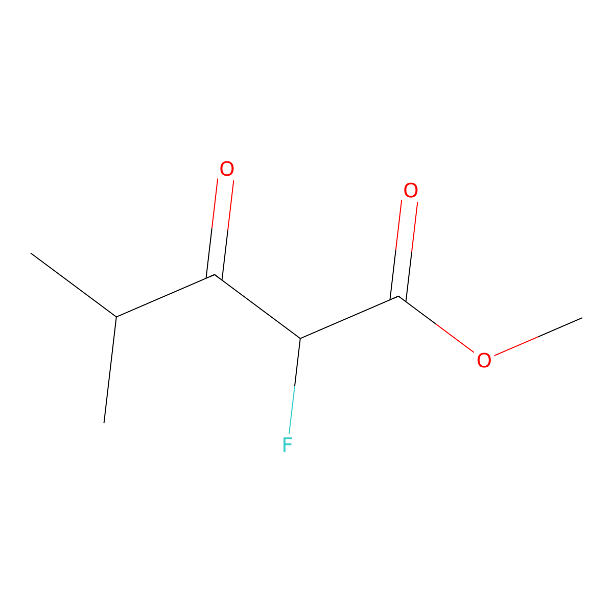 Methyl 2-fluoro-4-methyl-3-oxopentanoate molecular structure, CAS 1782327-14-3
