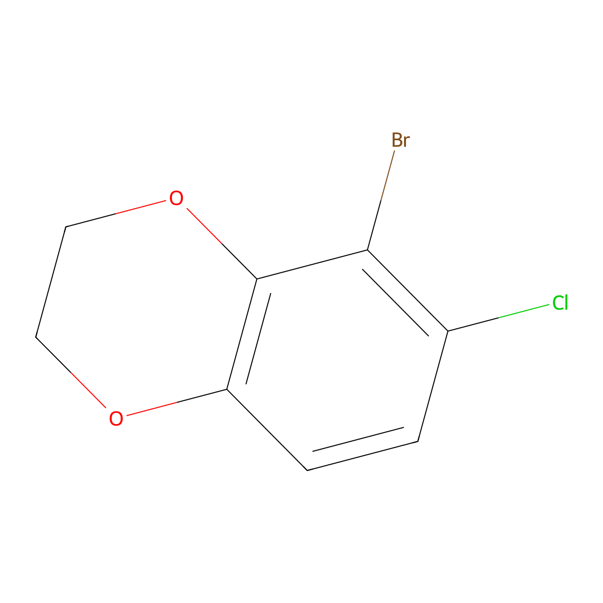 5-Bromo-6-chloro-2,3-dihydrobenzo[b][1,4]dioxine molecular structure, CAS 1782327-68-7