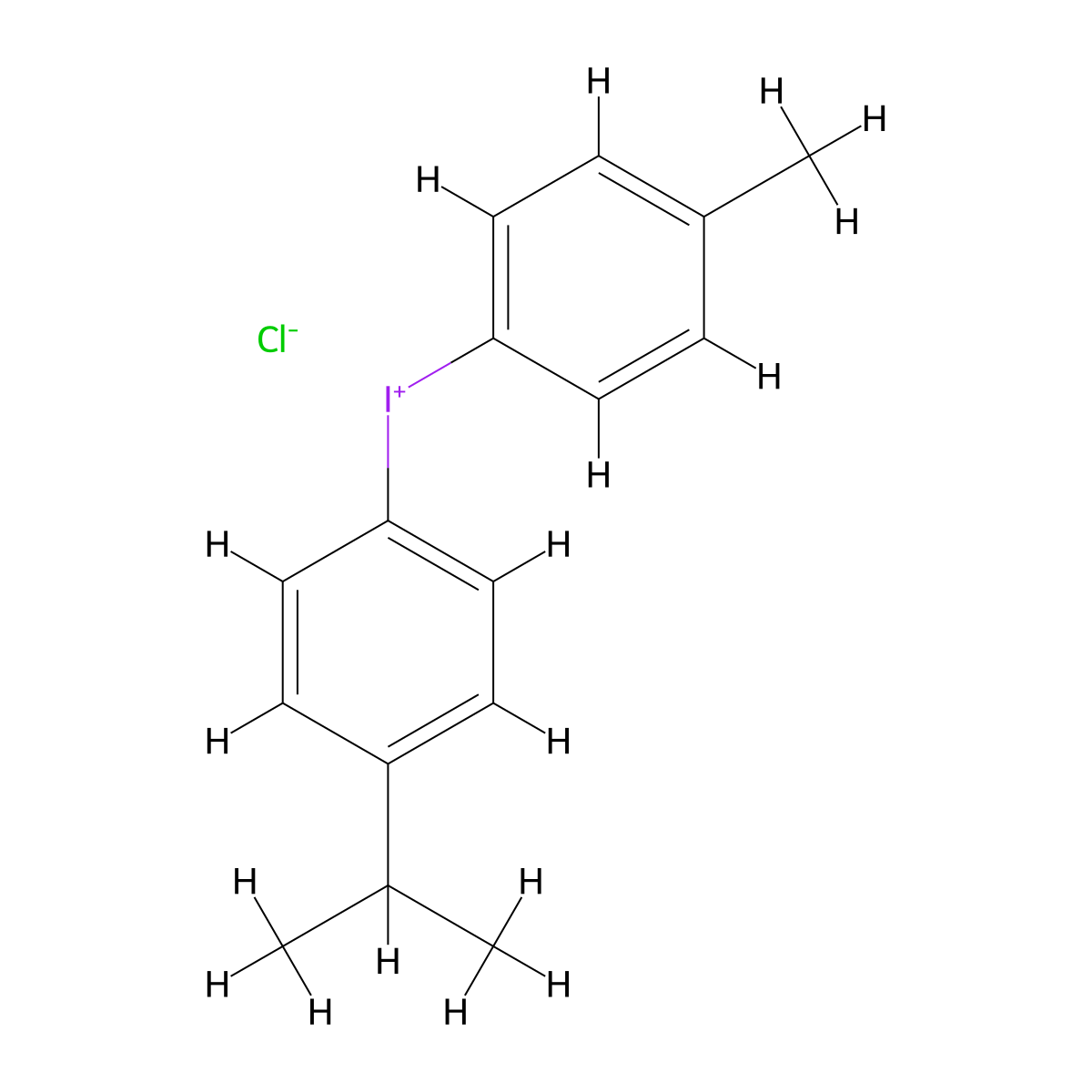 (4-Methylphenyl)[4-(propan-2-yl)phenyl]iodanium chloride molecular structure, CAS 178233-70-0