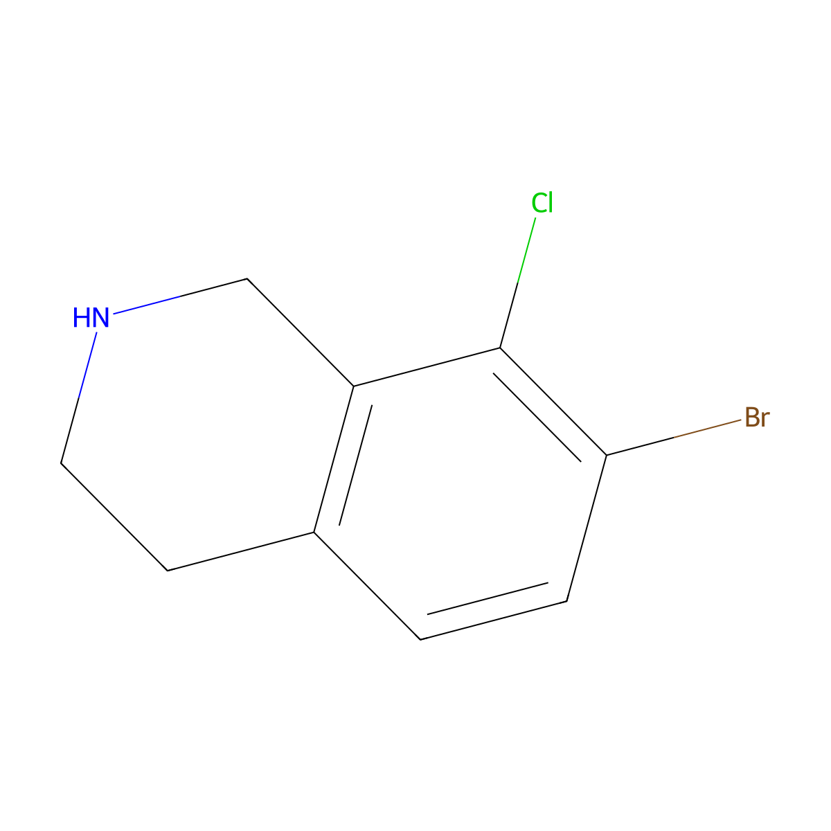 7-Bromo-8-chloro-1,2,3,4-tetrahydroisoquinoline molecular structure, CAS 1782330-44-2