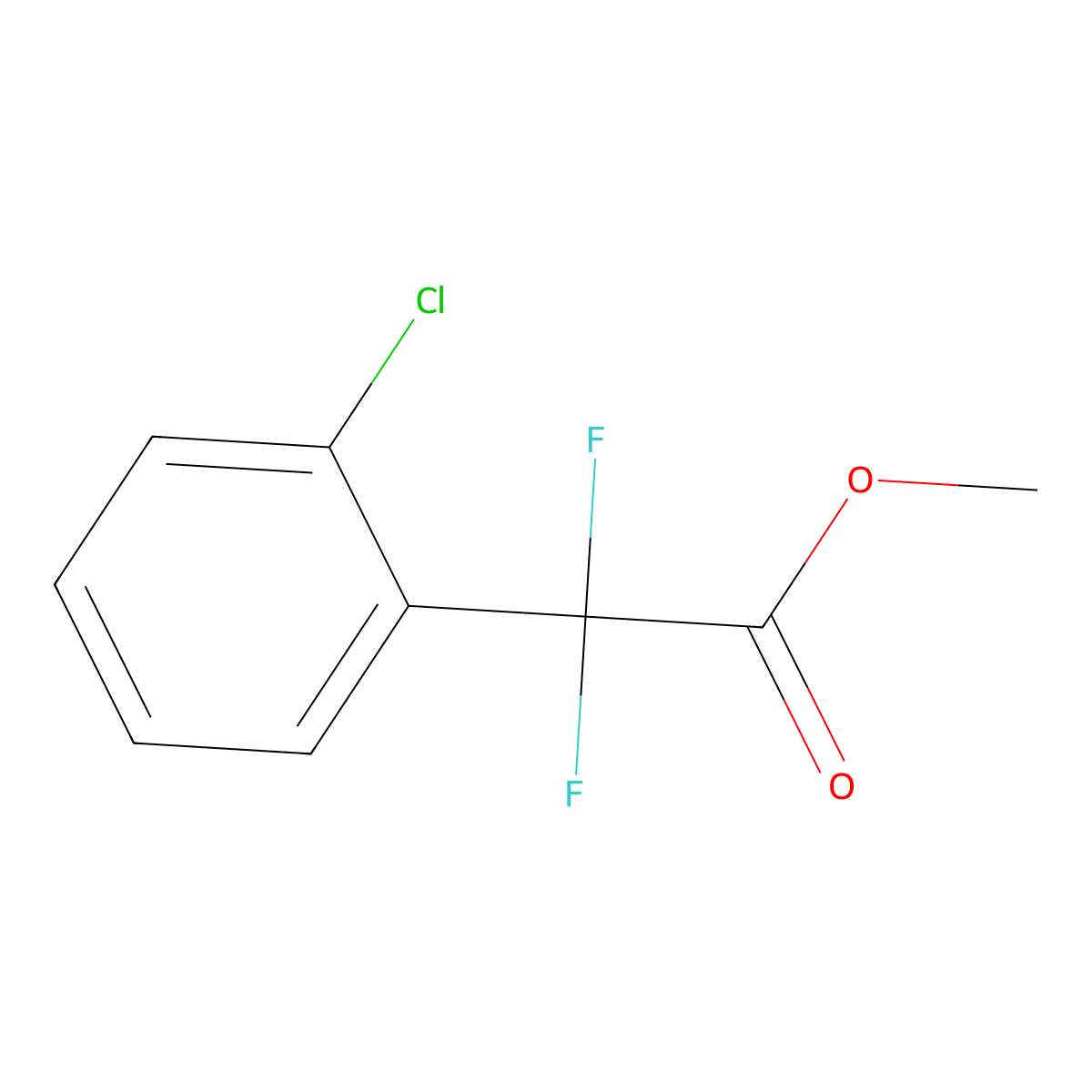 Methyl 2-(2-chlorophenyl)-2,2-difluoroacetate molecular structure, CAS 1782332-00-6
