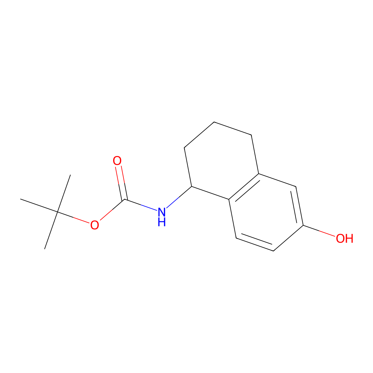 tert-butyl N-(6-hydroxy-1,2,3,4-tetrahydronaphthalen-1-yl)carbamate molecular structure, CAS 1782332-12-0