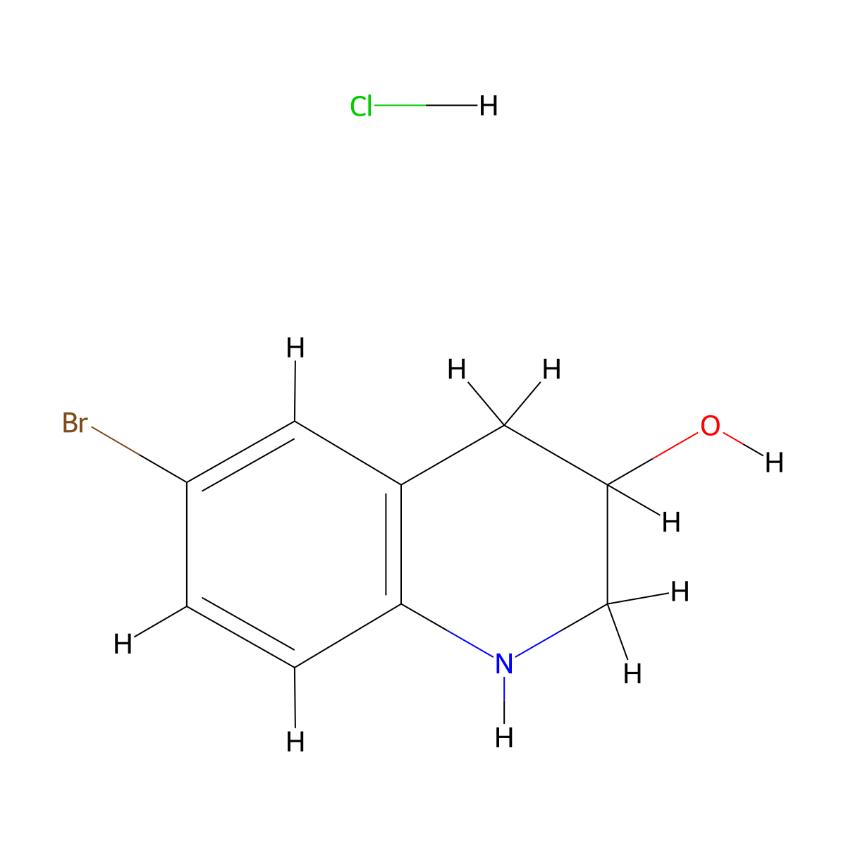 6-Bromo-1,2,3,4-tetrahydroquinolin-3-ol hydrochloride molecular structure, CAS 1782332-99-3
