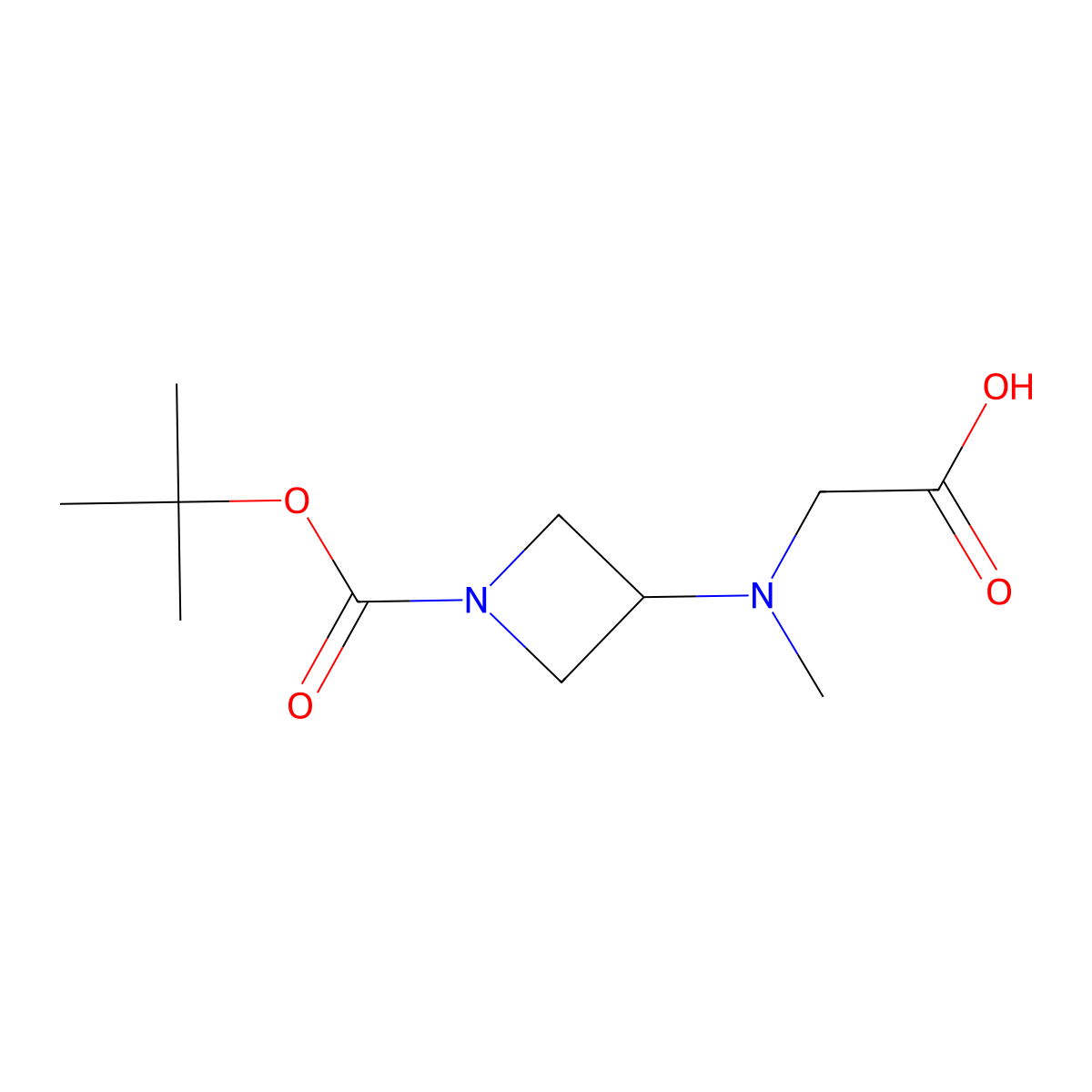 2-({1-[(Tert-butoxy)carbonyl]azetidin-3-yl}(methyl)amino)acetic acid molecular structure, CAS 1782334-00-2