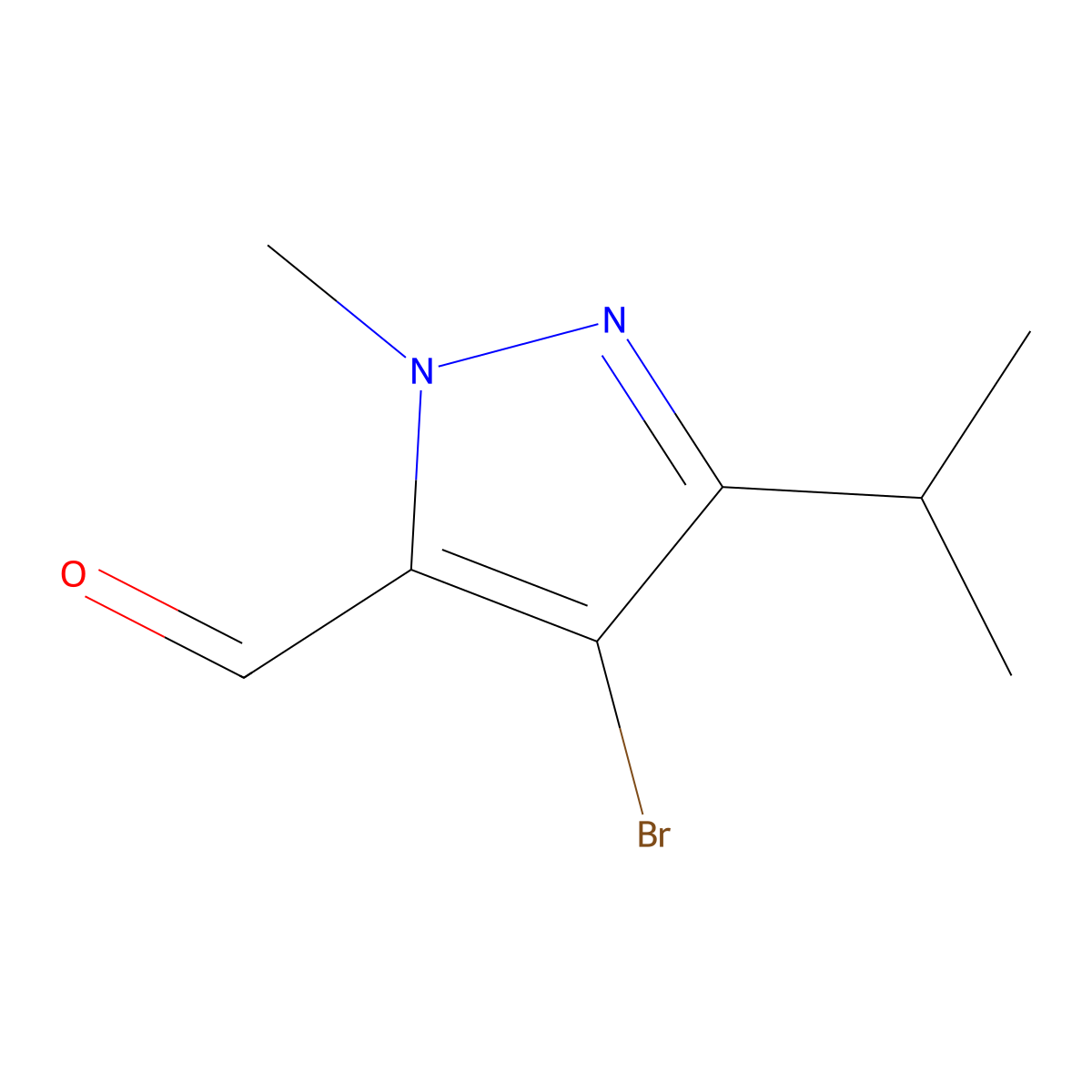 4-Bromo-3-isopropyl-1-methyl-1H-pyrazole-5-carbaldehyde molecular structure, CAS 1782334-54-6