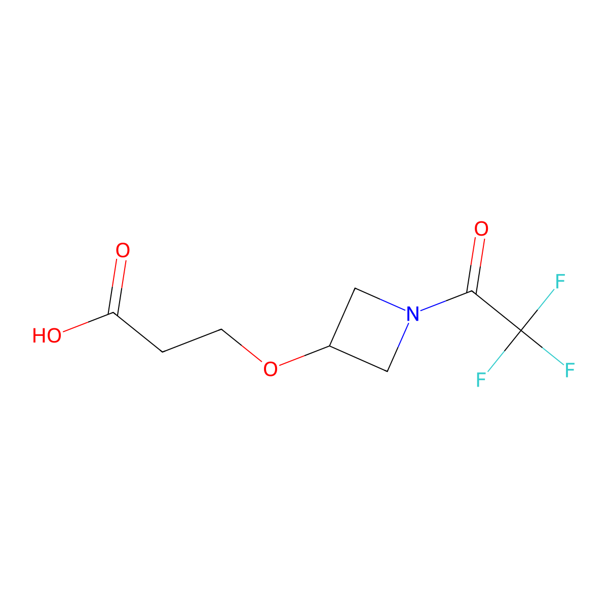 3-{[1-(Trifluoroacetyl)azetidin-3-yl]oxy}propanoic acid molecular structure, CAS 1782341-41-6