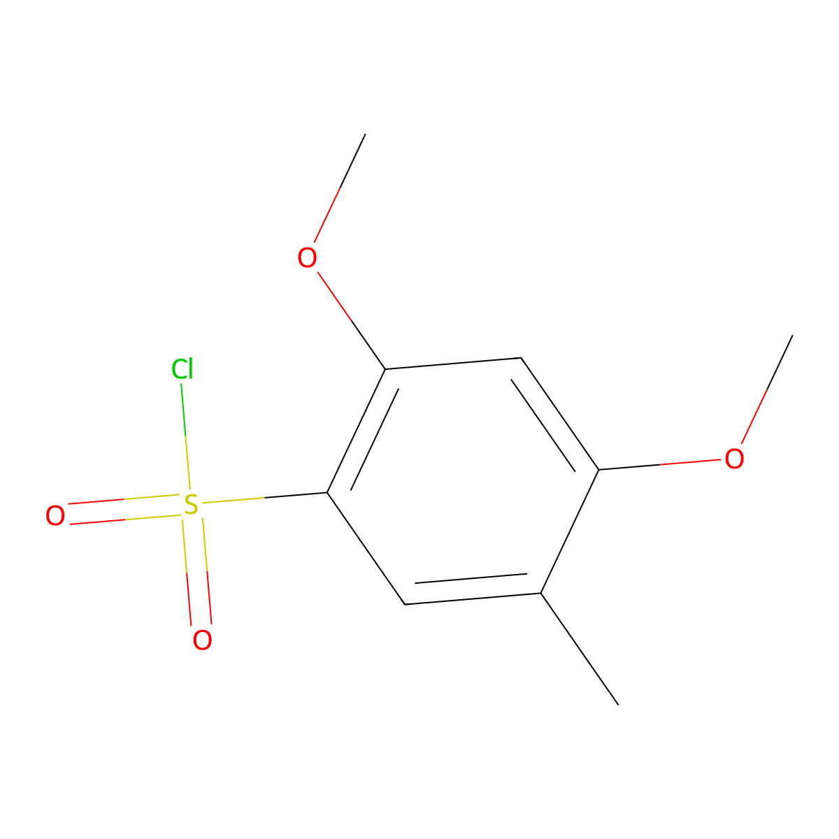2,4-Dimethoxy-5-methylbenzene-1-sulfonyl chloride molecular structure, CAS 1782342-58-8