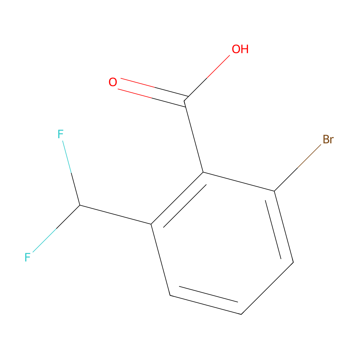 2-Bromo-6-(difluoromethyl)benzoic acid molecular structure, CAS 1782342-72-6