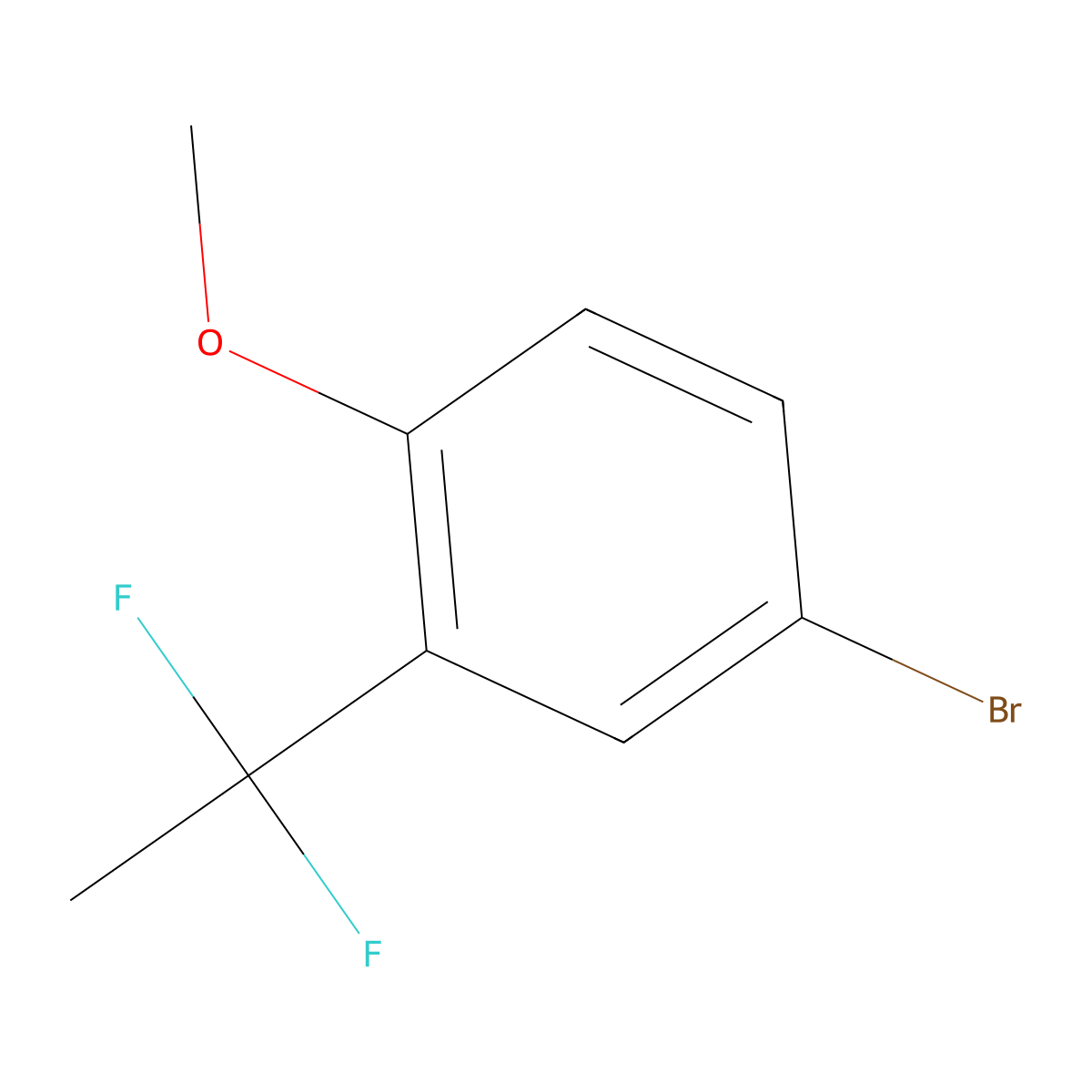 4-Bromo-2-(1,1-difluoroethyl)-1-methoxybenzene molecular structure, CAS 1782342-81-7