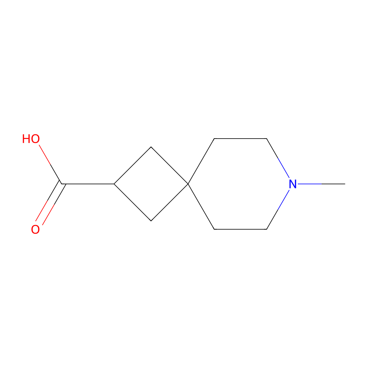 7-Methyl-7-azaspiro[3.5]nonane-2-carboxylic acid molecular structure, CAS 1782344-10-8
