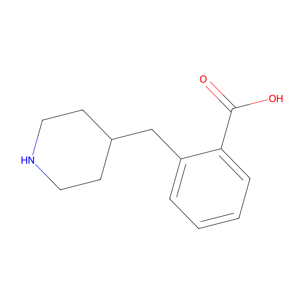 2-[(Piperidin-4-yl)methyl]benzoic acid molecular structure, CAS 1782344-37-9