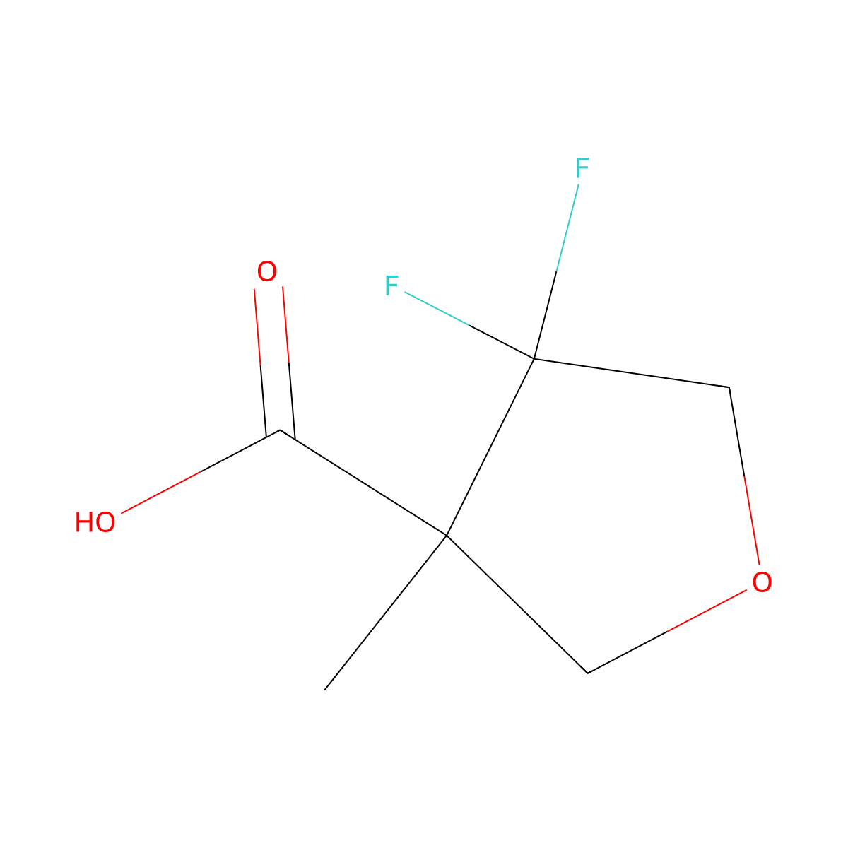 4,4-Difluoro-3-methyloxolane-3-carboxylic acid molecular structure, CAS 1782346-79-5