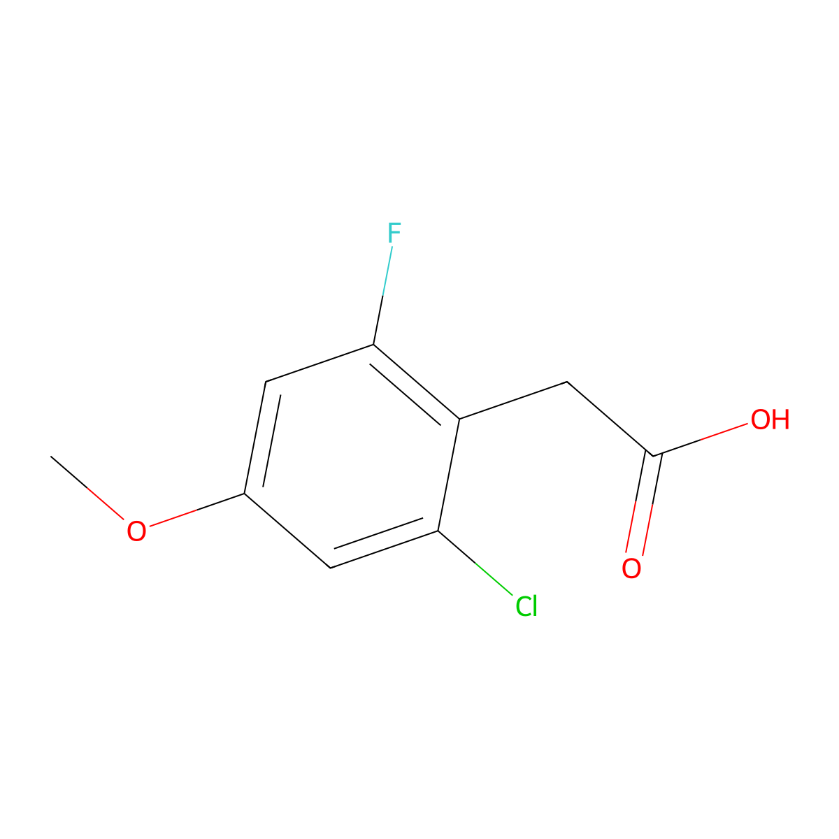 2-(2-Chloro-6-fluoro-4-methoxyphenyl)acetic acid molecular structure, CAS 1782348-46-2