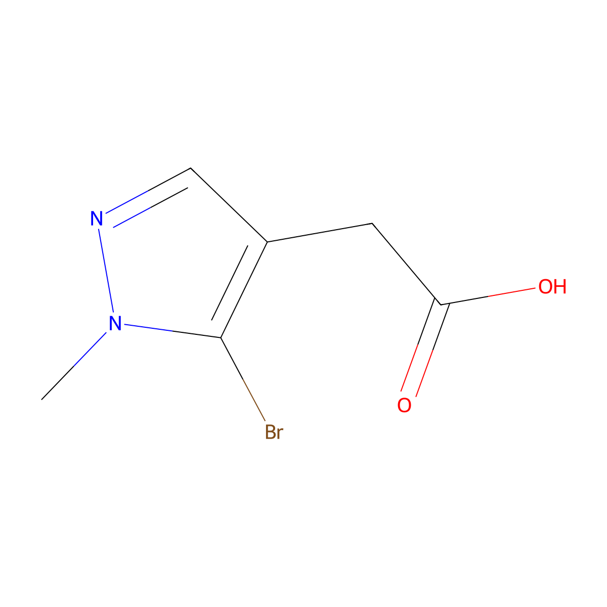 2-(5-bromo-1-methyl-1H-pyrazol-4-yl)acetic acid molecular structure, CAS 1782351-61-4