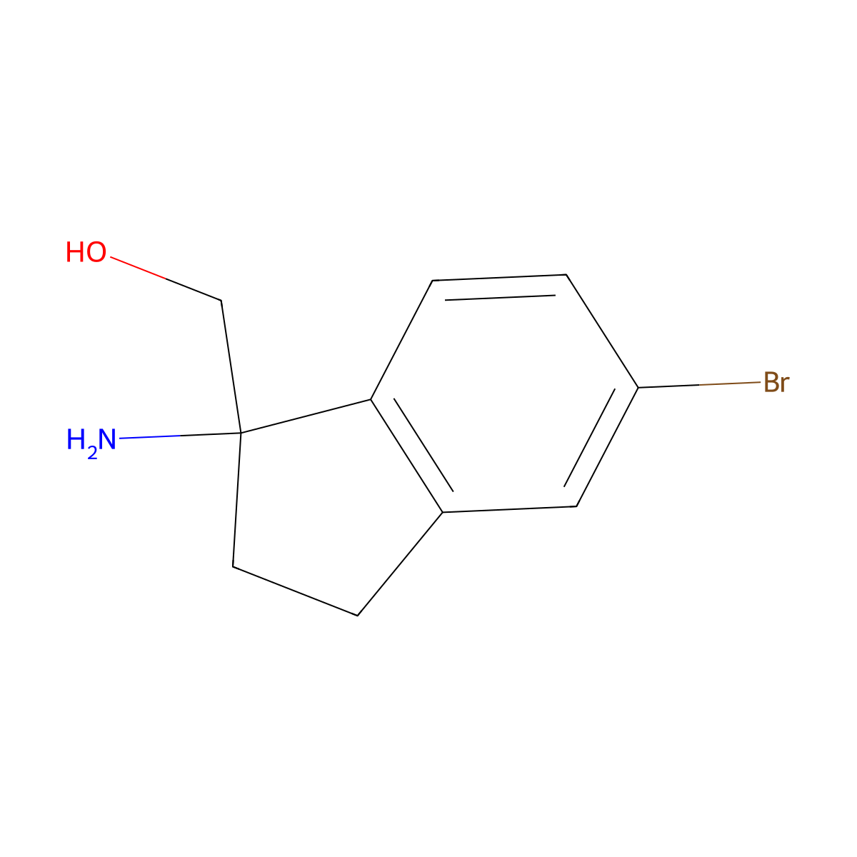 (1-amino-5-bromo-2,3-dihydro-1H-inden-1-yl)methanol molecular structure, CAS 1782355-61-6