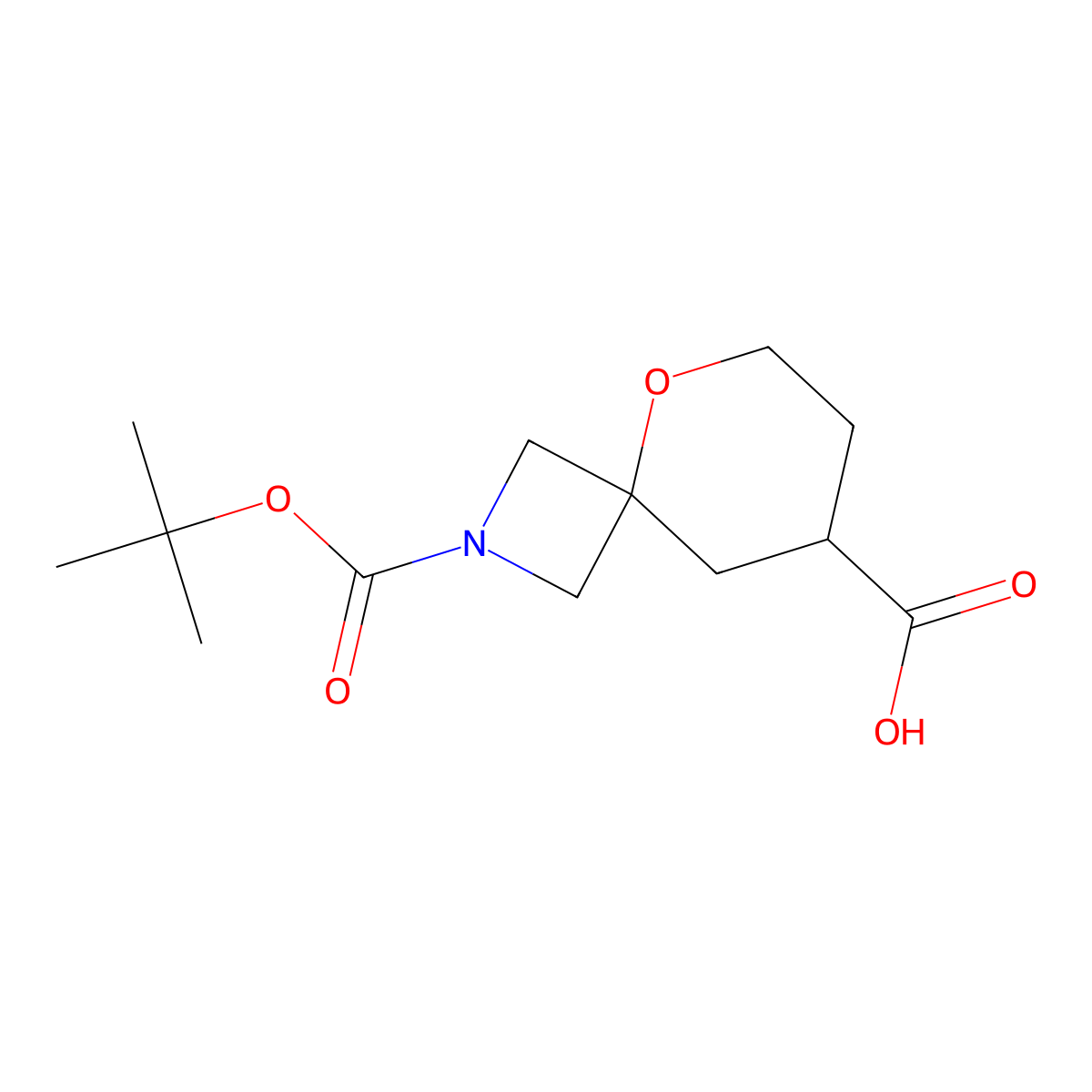 2-[(Tert-butoxy)carbonyl]-5-oxa-2-azaspiro[3.5]nonane-8-carboxylic acid molecular structure, CAS 1782355-62-7